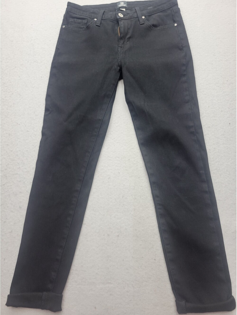 Just Black Women's Jeans Size 27 Black Skinny Dark Wash Cotton Blend Mid USA